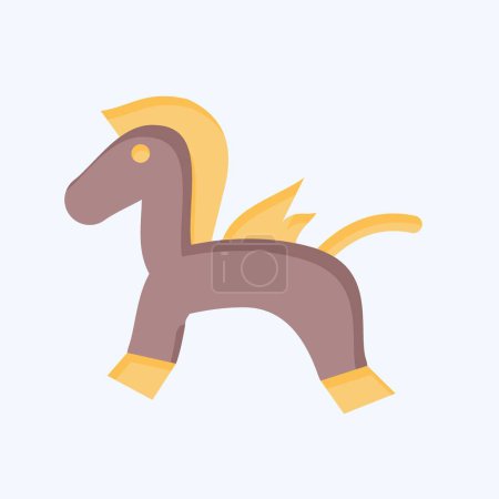 Icono Rocking Horse. relacionado con el símbolo del jardín de infantes. estilo plano. diseño simple editable. ilustración simple