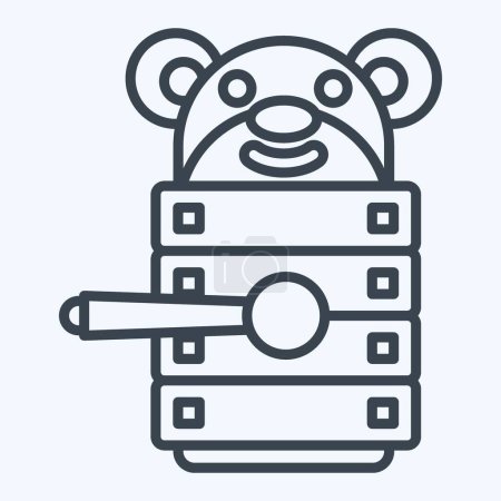 Ikone Xylophon. bezogen auf das Symbol des Kindergartens. Linienstil. einfaches Design editierbar. Einfache Illustration