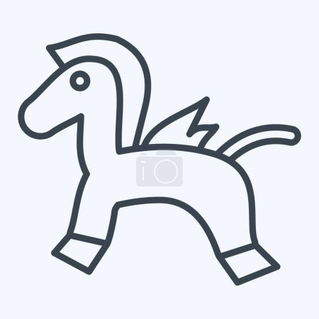 Icono Rocking Horse. relacionado con el símbolo del jardín de infantes. estilo de línea. diseño simple editable. ilustración simple
