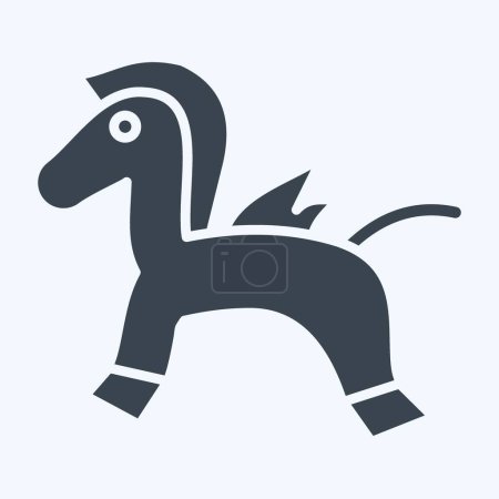 Icono Rocking Horse. relacionado con el símbolo del jardín de infantes. estilo glifo. diseño simple editable. ilustración simple