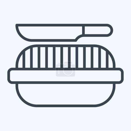 Symbolkuchen. mit Picknick-Symbol verwandt. Linienstil. einfaches Design editierbar. Einfache Illustration