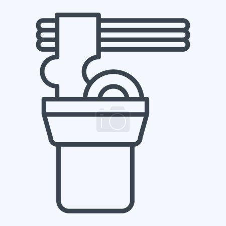 Icon Noodle. related to Picnic symbol. line style. simple design editable. simple illustration