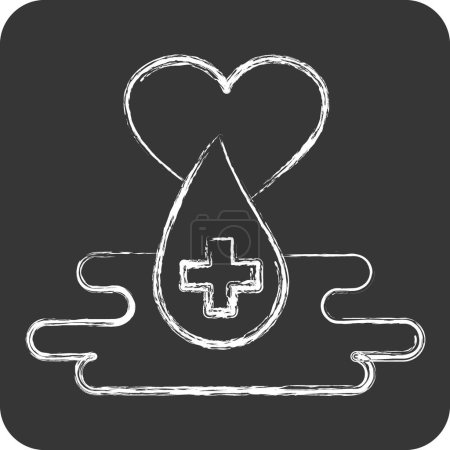 Gotas de sangre de iconos. relacionado con el símbolo de donación de sangre. Estilo tiza. diseño simple editable. ilustración simple