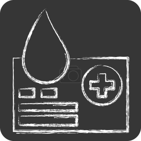 Tarjeta de Donante de Sangre Icono. relacionado con el símbolo de donación de sangre. Estilo tiza. diseño simple editable. ilustración simple
