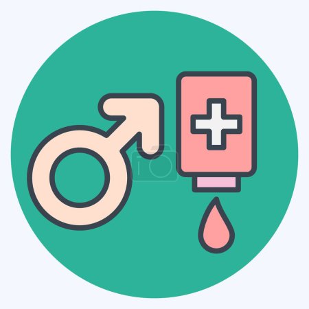 Icono donante masculino. relacionado con el símbolo de donación de sangre. estilo mate de color. diseño simple editable. ilustración simple