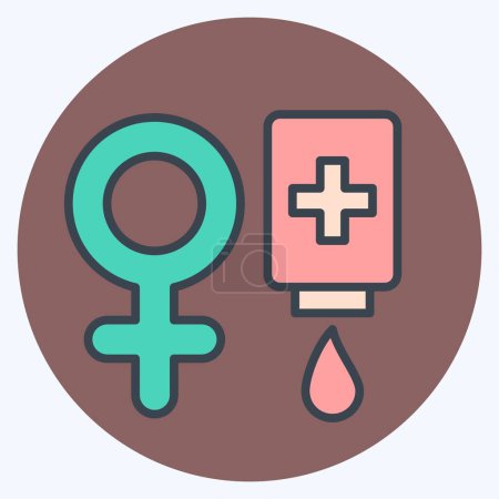 Icono donante femenina. relacionado con el símbolo de donación de sangre. estilo mate de color. diseño simple editable. ilustración simple