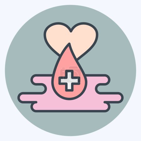 Gotas de sangre de iconos. relacionado con el símbolo de donación de sangre. estilo mate de color. diseño simple editable. ilustración simple