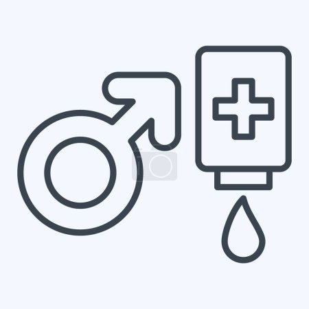 Icono donante masculino. relacionado con el símbolo de donación de sangre. estilo de línea. diseño simple editable. ilustración simple