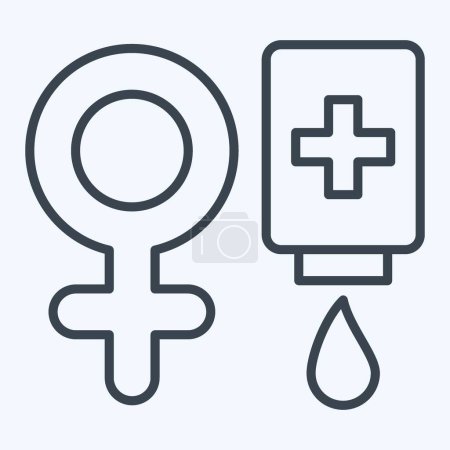Icono donante femenina. relacionado con el símbolo de donación de sangre. estilo de línea. diseño simple editable. ilustración simple