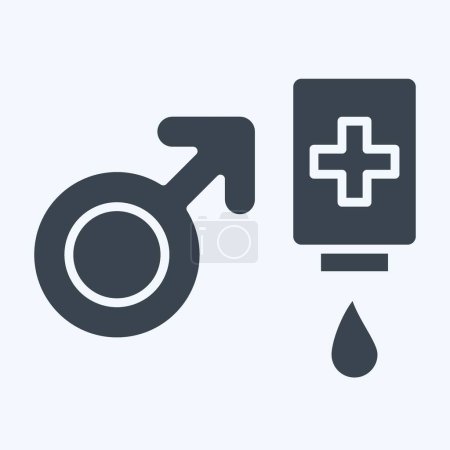 Icono donante masculino. relacionado con el símbolo de donación de sangre. estilo glifo. diseño simple editable. ilustración simple