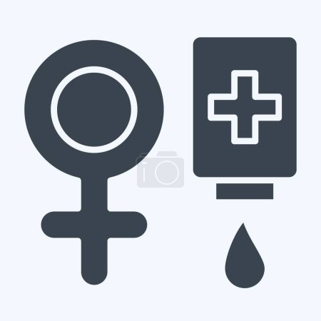 Icono donante femenina. relacionado con el símbolo de donación de sangre. estilo glifo. diseño simple editable. ilustración simple