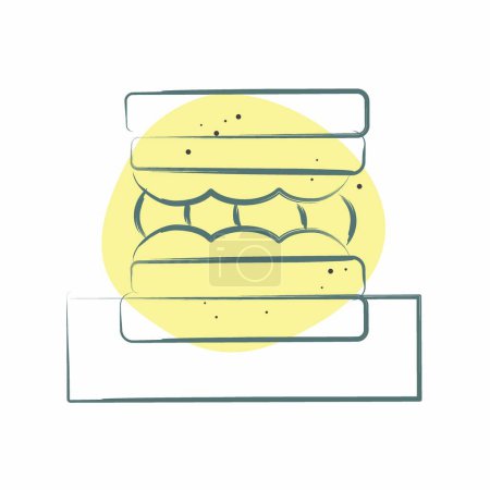 Symbolbild Sandwich. mit Picknick-Symbol verwandt. Farbfleck-Stil. einfaches Design editierbar. Einfache Illustration