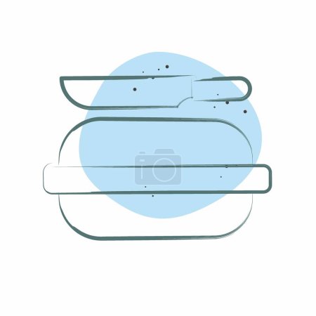 Symbolkuchen. mit Picknick-Symbol verwandt. Farbfleck-Stil. einfaches Design editierbar. Einfache Illustration