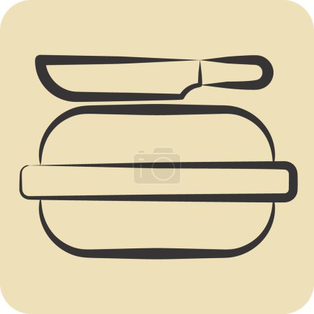 Symbolkuchen. mit Picknick-Symbol verwandt. handgezeichneten Stil. einfaches Design editierbar. Einfache Illustration