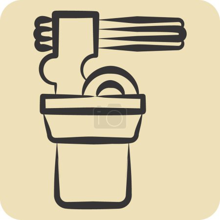 Icon Noodle. related to Picnic symbol. hand drawn style. simple design editable. simple illustration