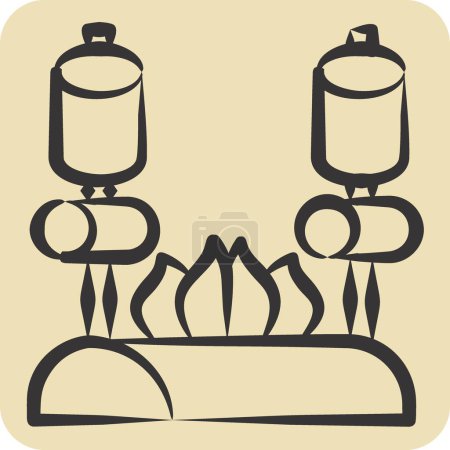 Icon Bonfire. related to Picnic symbol. hand drawn style. simple design editable. simple illustration