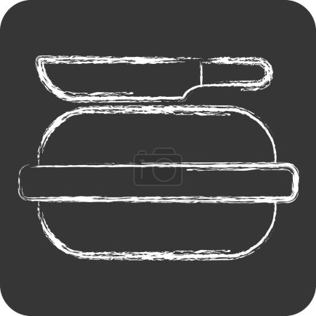 Symbolkuchen. mit Picknick-Symbol verwandt. Kreide-Stil. einfaches Design editierbar. Einfache Illustration