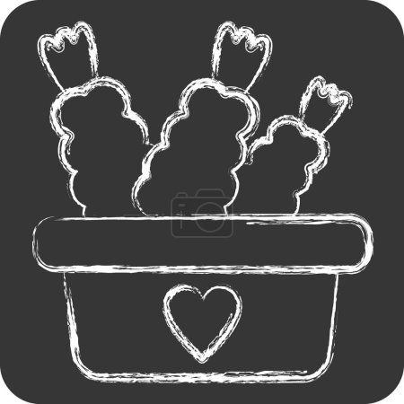 Icon Lunch Box. related to Picnic symbol. chalk Style. simple design editable. simple illustration