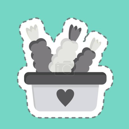 Sticker line cut Lunch Box. related to Picnic symbol. simple design editable. simple illustration