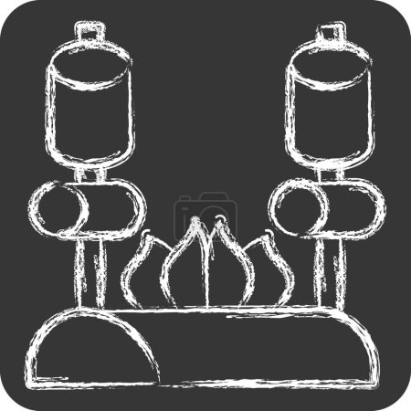 Icon Bonfire. related to Picnic symbol. chalk Style. simple design editable. simple illustration