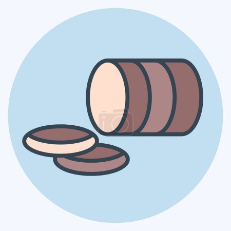Ikone Bacon. mit Picknick-Symbol verwandt. flachen Stil. einfaches Design editierbar. Einfache Illustration