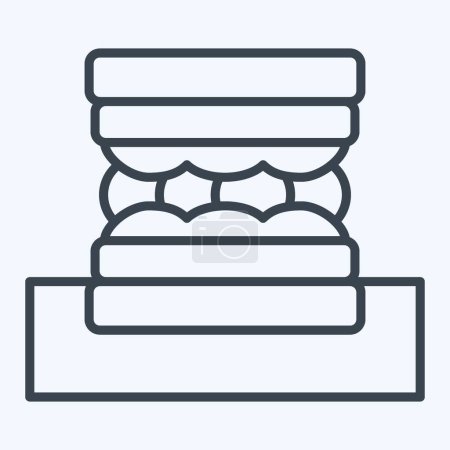 Symbolbild Sandwich. mit Picknick-Symbol verwandt. Linienstil. einfaches Design editierbar. Einfache Illustration