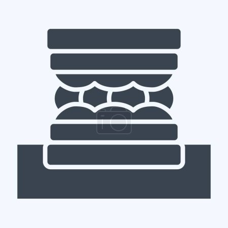 Symbolbild Sandwich. mit Picknick-Symbol verwandt. Glyphen-Stil. einfaches Design editierbar. Einfache Illustration