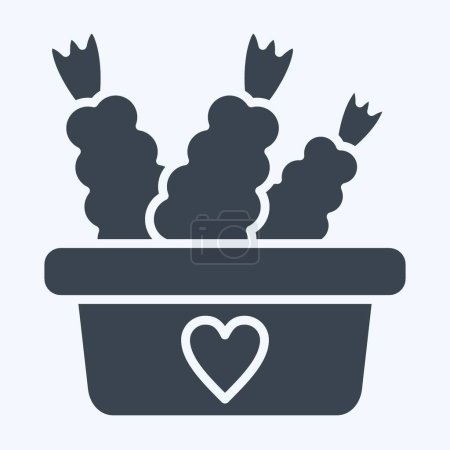 Icon Lunch Box. related to Picnic symbol. glyph style. simple design editable. simple illustration