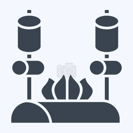 Icon Bonfire. related to Picnic symbol. glyph style. simple design editable. simple illustration