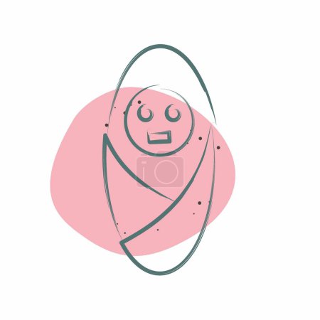 Ikone Neugeborener. verwandt mit dem medizinischen Symbol. Farbfleck-Stil. einfaches Design editierbar. Einfache Illustration
