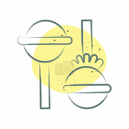 Ikone Lolipop. im Zusammenhang mit Fast Food Symbol. Farbfleck-Stil. einfaches Design editierbar. Einfache Illustration