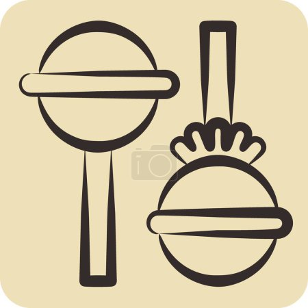 Ikone Lolipop. im Zusammenhang mit Fast Food Symbol. handgezeichneten Stil. einfaches Design editierbar. Einfache Illustration
