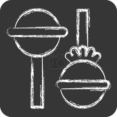 Ikone Lolipop. im Zusammenhang mit Fast Food Symbol. Kreide-Stil. einfaches Design editierbar. Einfache Illustration