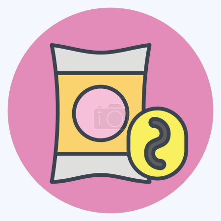 Icono Potatoships. relacionado con el símbolo de comida rápida. estilo mate de color. diseño simple editable. ilustración simple