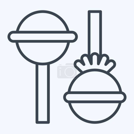 Ikone Lolipop. im Zusammenhang mit Fast Food Symbol. Linienstil. einfaches Design editierbar. Einfache Illustration