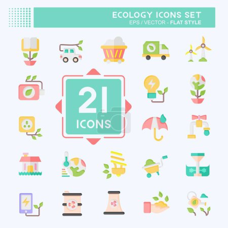 Ilustración de Icon Set Ecología. relacionado con el símbolo de la educación. estilo plano. diseño simple editable. ilustración simple - Imagen libre de derechos