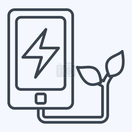 Icono móvil. relacionado con el símbolo de Ecología. estilo de línea. diseño simple editable. ilustración simple