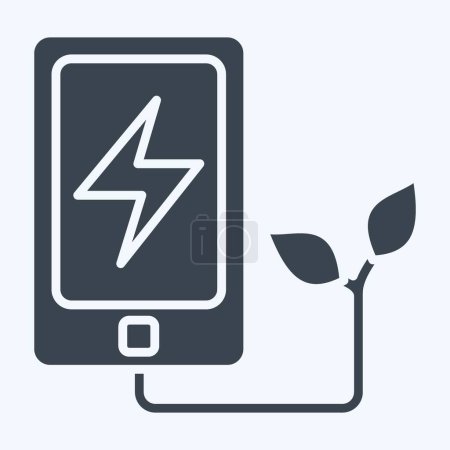 Icon Mobile. im Zusammenhang mit Ökologie-Symbol. Glyphen-Stil. einfaches Design editierbar. Einfache Illustration