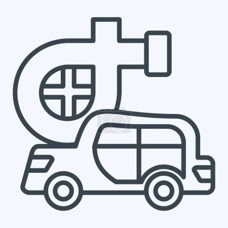 Ikone Turbo. mit dem Symbol Garage verwandt. Linienstil. einfaches Design editierbar. Einfache Illustration