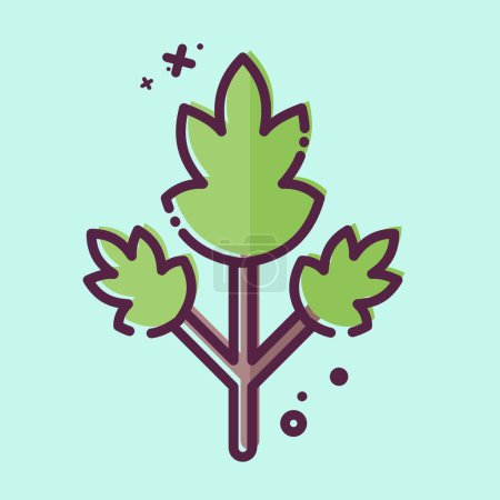 Illustration for Icon Parsley. related to Spice symbol. MBE style. simple design editable. simple illustration - Royalty Free Image