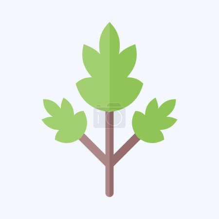Illustration for Icon Parsley. related to Spice symbol. flat style. simple design editable. simple illustration - Royalty Free Image
