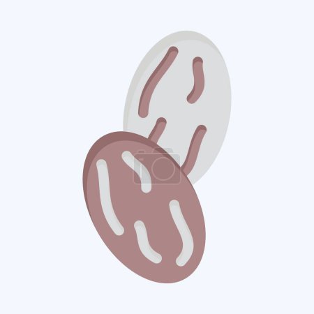 Icône noix de muscade. lié au symbole Spice. style plat. conception simple modifiable. illustration simple