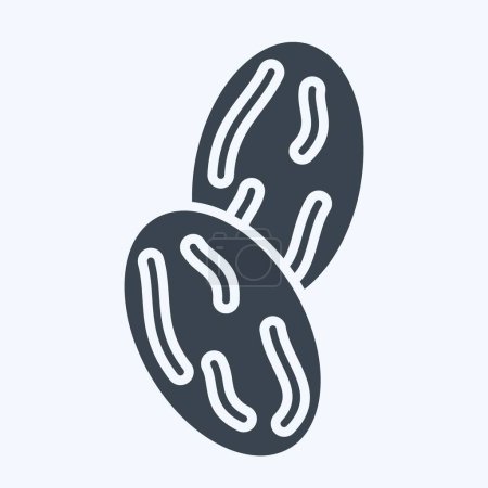 Ilustración de Icono Nuez moscada. relacionado con el símbolo de la especia. estilo glifo. diseño simple editable. ilustración simple - Imagen libre de derechos
