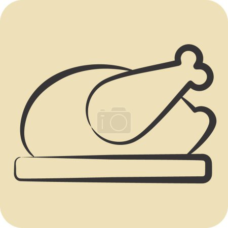 Illustration for Icon Dinner. related to Leisure and Travel symbol. hand drawn style. simple design illustration. - Royalty Free Image