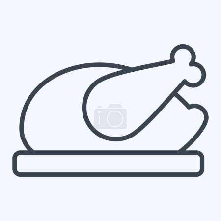 Illustration for Icon Dinner. related to Leisure and Travel symbol. line style. simple design illustration. - Royalty Free Image