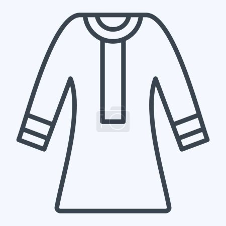 Icon Kandura. related to Qatar symbol. line style. simple design illustration.