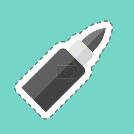 Sticker line cut Bullet. related to Military And Army symbol. simple design illustration