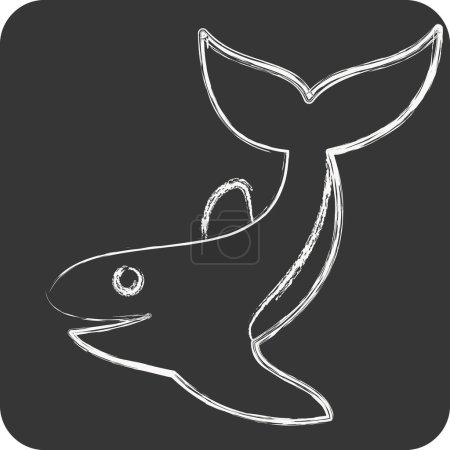 Illustration for Icon Whale. related to Diving symbol. chalk Style. simple design illustration - Royalty Free Image