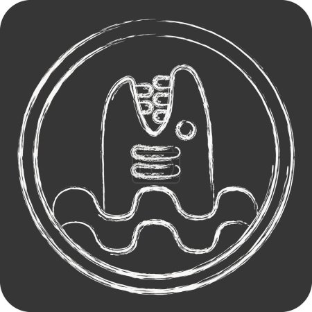 Icon Warning Diving. related to Diving symbol. chalk Style. simple design illustration