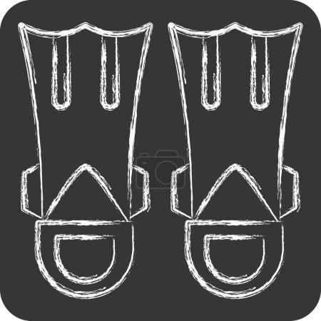 Icon Fins Diving. related to Diving symbol. chalk Style. simple design illustration